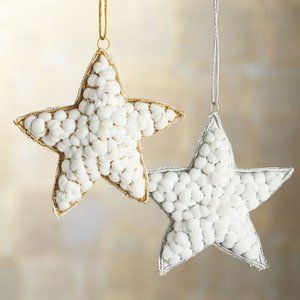 ISO Crate & Barrel Snowball Star Ornaments
